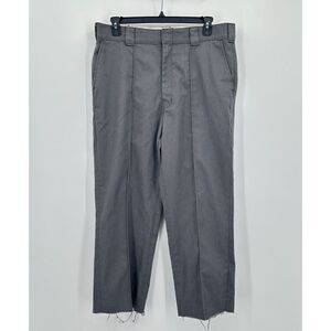 Dickies Pants Mens 38 Gray Straight Leg Frayed Hem‎ Regular Fit Flood Grunge